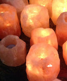 Porta velas Sal dos Himalaias | Himalayan Natural Crystal Salt Rock Tea Light Candle Holder