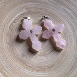 Pendente Cruz de Quartz Rosa | Rose Quartz Cross Pendant