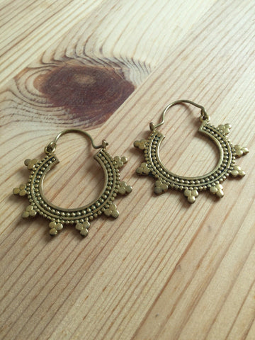 Argolas India | Brass Hoops Earrings