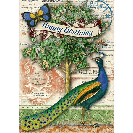 Birthday Peacock Greeting Card